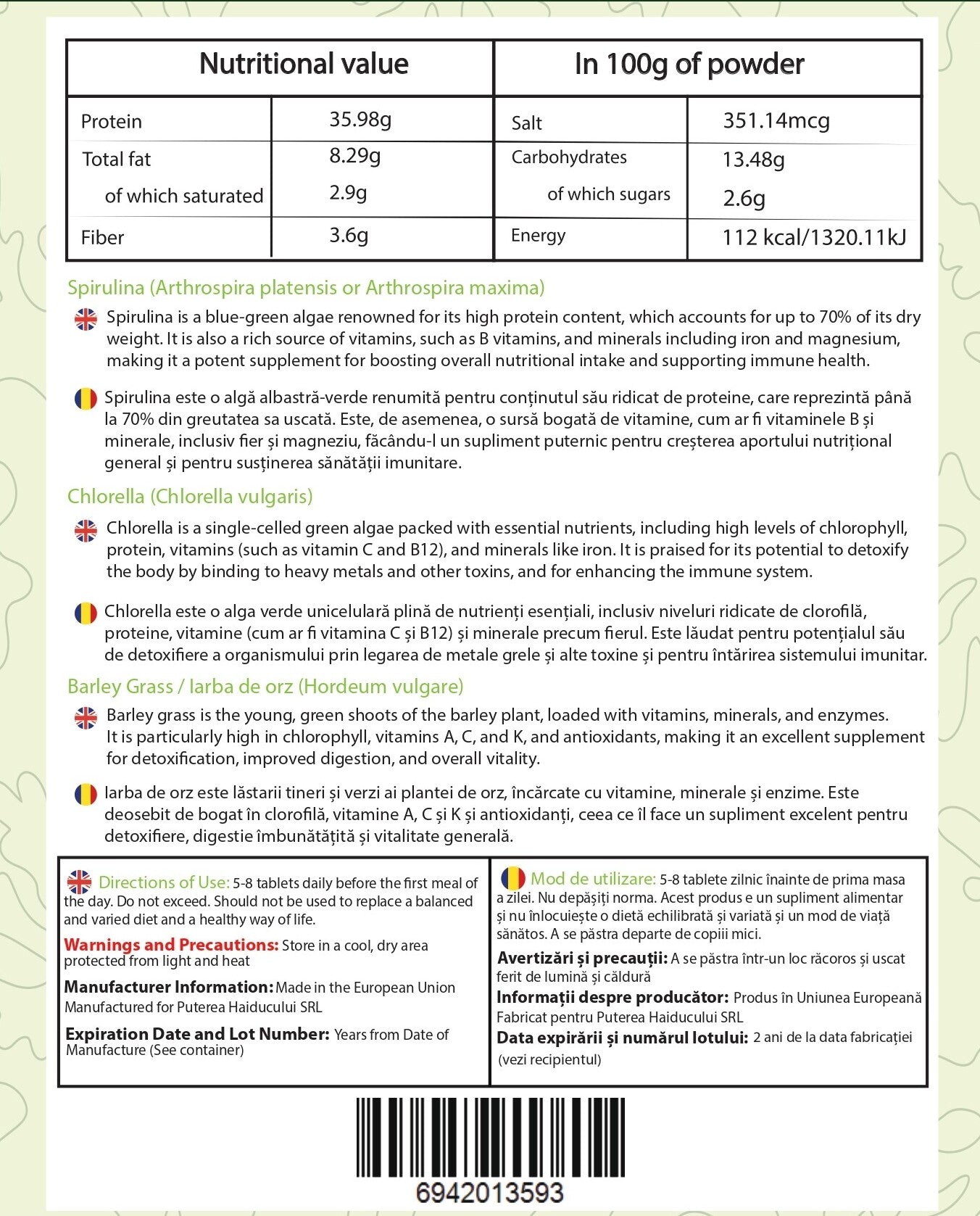 Spirulină & Chlorella